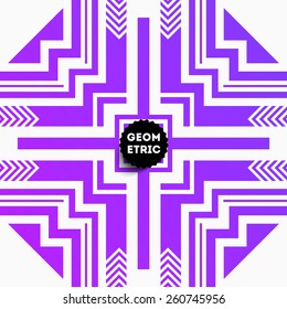 Abstract Geometric Pattern for Modern Hipster Cover Design. Black Label with Place for Business Logo