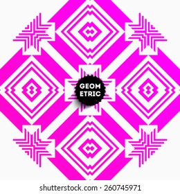 Abstract Geometric Pattern for Modern Hipster Cover Design. Black Label with Place for Business Logo