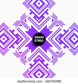 Abstract Geometric Pattern for Modern Hipster Cover Design. Black Label with Place for Business Logo