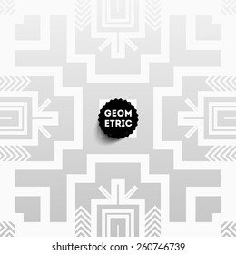 Patrón geométrico abstracto para el diseño moderno de la cubierta Hipster. Etiqueta negra con el logotipo de Place for Business. Color plateado