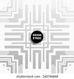 Patrón geométrico abstracto para el diseño moderno de la cubierta Hipster. Etiqueta negra con el logotipo de Place for Business. Color plateado