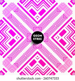Abstract Geometric Pattern for Modern Hipster Cover Design. Black Label with Place for Business Logo