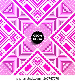Abstract Geometric Pattern for Modern Hipster Cover Design. Black Label with Place for Business Logo