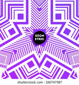 Abstract Geometric Pattern for Modern Hipster Cover Design. Black Label with Place for Business Logo