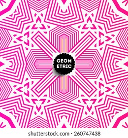 Abstract Geometric Pattern for Modern Hipster Cover Design. Black Label with Place for Business Logo