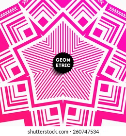 Abstract Geometric Pattern for Modern Hipster Cover Design. Black Label with Place for Business Logo