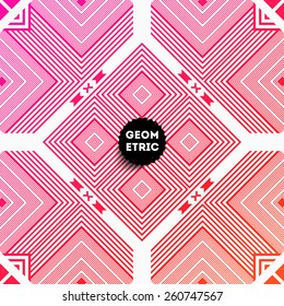 Abstract Geometric Pattern for Modern Hipster Cover Design. Black Label with Place for Business Logo