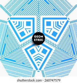 Abstract Geometric Pattern for Modern Hipster Cover Design. Black Label with Place for Business Logo
