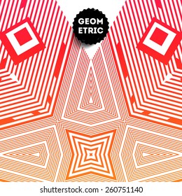 Abstract Geometric Pattern for Modern Hipster Cover Design. Black Label with Place for Business Logo