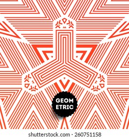 Abstract Geometric Pattern for Modern Hipster Cover Design. Black Label with Place for Business Logo