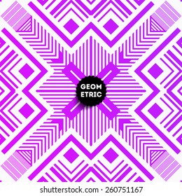 Patrón geométrico abstracto para el diseño moderno de la cubierta Hipster. Etiqueta negra con el logotipo "Place for Business"
