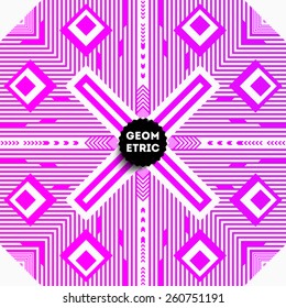 Patrón geométrico abstracto para el diseño moderno de la cubierta Hipster. Etiqueta negra con el logotipo "Place for Business"
