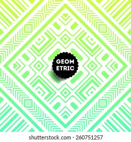 Abstract Geometric Pattern for Modern Hipster Cover Design. Black Label with Place for Business Logo
