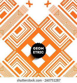 Patrón geométrico abstracto para el diseño moderno de la cubierta Hipster. Etiqueta negra con el logotipo "Place for Business"