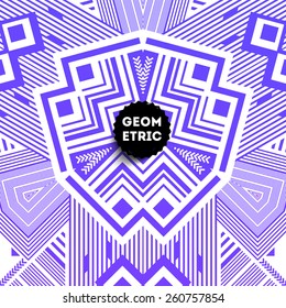 Abstract Geometric Pattern for Modern Hipster Cover Design. Black Label with Place for Business Logo
