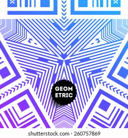 Abstract Geometric Pattern for Modern Hipster Cover Design. Black Label with Place for Business Logo