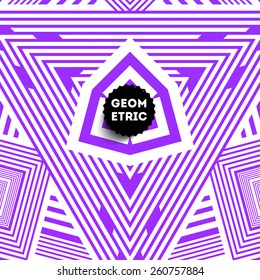 Abstract Geometric Pattern for Modern Hipster Cover Design. Black Label with Place for Business Logo