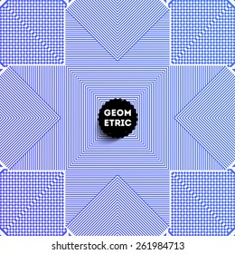 Abstract Geometric Pattern for Modern Hipster Cover Design. Black Label with Place for Business Logo