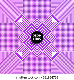 Patrón geométrico abstracto para el diseño moderno de la cubierta Hipster. Etiqueta negra con el logotipo "Place for Business"