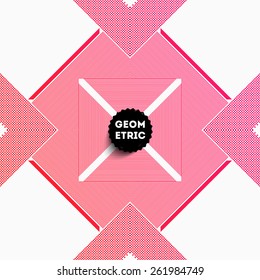 Abstract Geometric Pattern for Modern Hipster Cover Design. Black Label with Place for Business Logo