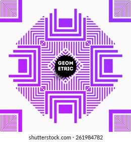 Abstract Geometric Pattern for Modern Hipster Cover Design. Black Label with Place for Business Logo