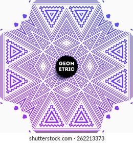 Abstract Geometric Pattern for Modern Hipster Cover Design. Black Label with Place for Business Logo