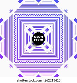 Abstract Geometric Pattern for Modern Hipster Cover Design. Black Label with Place for Business Logo
