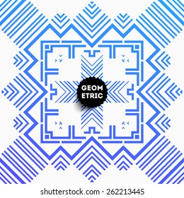 Patrón geométrico abstracto para el diseño moderno de la cubierta Hipster. Etiqueta negra con el logotipo "Place for Business"