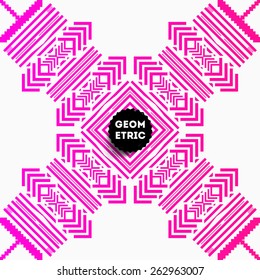 Abstract Geometric Pattern for Modern Hipster Cover Design. Black Label with Place for Business Logo