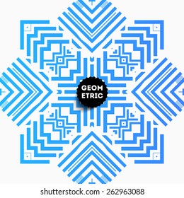 Abstract Geometric Pattern for Modern Hipster Cover Design. Black Label with Place for Business Logo