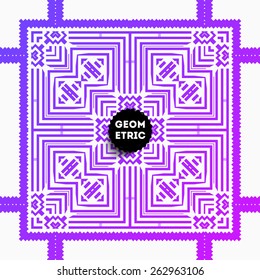 Abstract Geometric Pattern for Modern Hipster Cover Design. Black Label with Place for Business Logo