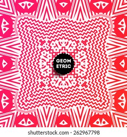 Abstract Geometric Pattern for Modern Hipster Cover Design. Black Label with Place for Business Logo