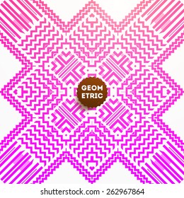 Abstract Geometric Pattern for Modern Hipster Cover Design. Black Label with Place for Business Logo