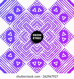 Abstract Geometric Pattern for Modern Hipster Cover Design. Black Label with Place for Business Logo