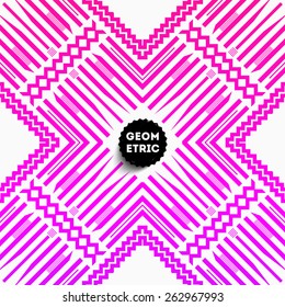 Abstract Geometric Pattern for Modern Hipster Cover Design. Black Label with Place for Business Logo