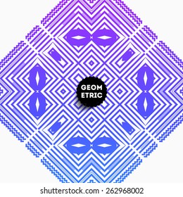 Patrón geométrico abstracto para el diseño moderno de la cubierta Hipster. Etiqueta negra con el logotipo "Place for Business"