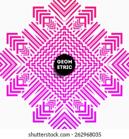 Abstract Geometric Pattern for Modern Hipster Cover Design. Black Label with Place for Business Logo