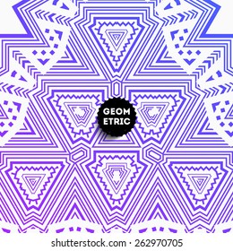 Abstract Geometric Pattern for Modern Hipster Cover Design. Black Label with Place for Business Logo