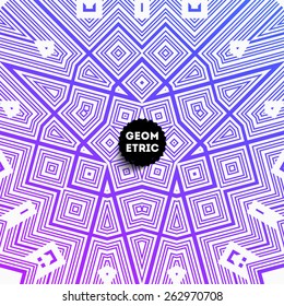 Abstract Geometric Pattern for Modern Hipster Cover Design. Black Label with Place for Business Logo