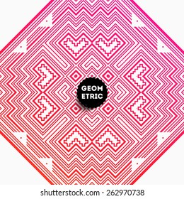 Abstract Geometric Pattern for Modern Hipster Cover Design. Black Label with Place for Business Logo