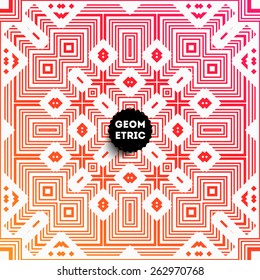Abstraktes geometrisches Muster für modernes Hipster Cover Design. Schwarzes Etikett mit Platz für Firmenlogo