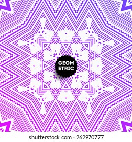 Abstract Geometric Pattern for Modern Hipster Cover Design. Black Label with Place for Business Logo