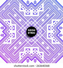 Abstract Geometric Pattern for Modern Hipster Cover Design. Black Label with Place for Business Logo