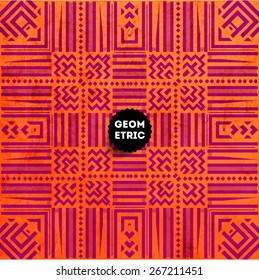 Abstract Geometric Pattern for Modern Hipster Cover Design. Black Label with Place for Business Logo