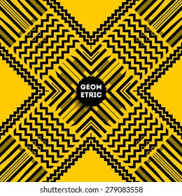 Abstract Geometric Pattern for Modern Hipster Cover Design. Black Label with Place for Business Logo