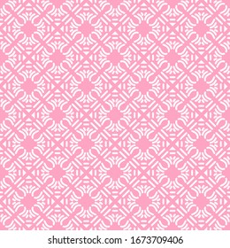 Abstract Geometric Pattern | Modern Pink Background | Seamless Wallpaper For Interior Design | Vector Illustration
