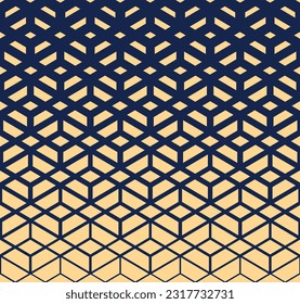 Abstract geometric pattern. Modern vector background. Gold and dark blue ornament. Graphic modern pattern. Simple lattice graphic design