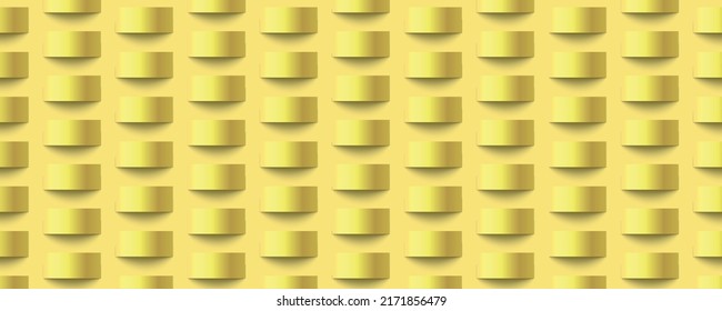 Abstract geometric pattern. Monochrome yellow color. Vector background. 3d illustration