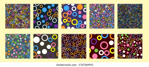 Abstract geometric pattern. Multicolor Circles and rounds. Texture for print and Banner. Flat style