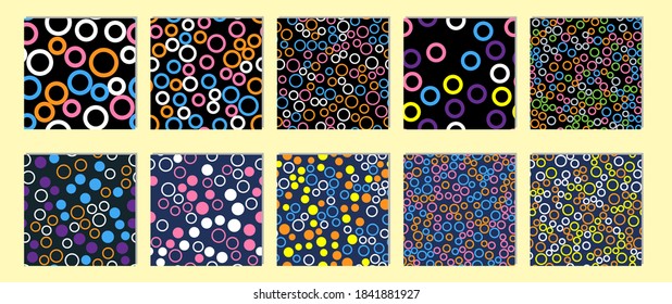 Abstract geometric pattern. Multicolor Circles and rounds. Texture for print and Banner. Flat style